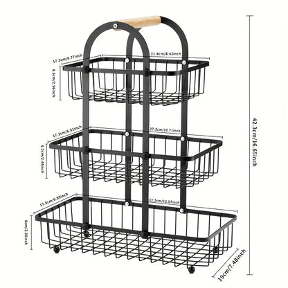 Fruits, and Vegetables, Kitchen Organizer Basket Durable Kitchenware